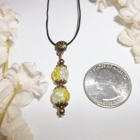 Boho Necklace Set Yellow Bronze Handmade Unique Funky Ombre Style Gift NWT 5281 - Picture 3 of 10